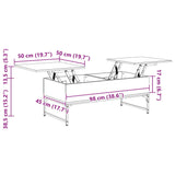 Coffee Table Sonoma Oak 100x50x40 cm Engineered Wood and Metal 845377
