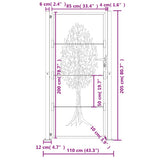 Garden Gate 100x200 cm Corten Steel Tree Design 153165