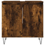 ZNTS 3 Piece Bathroom Cabinet Set Smoked Oak Engineered Wood 3187794