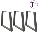 Dining Table Legs V-Shape 3 pcs Anthracite 100x cm Steel 4012598