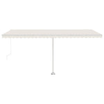 ZNTS Manual Retractable Awning with LED 500x300 cm Cream 3069582