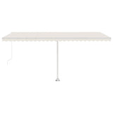 ZNTS Manual Retractable Awning with LED 500x300 cm Cream 3069582