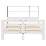 ZNTS Bed Frame without Mattress White 135x190 cm Double Solid Wood Pine 3309948