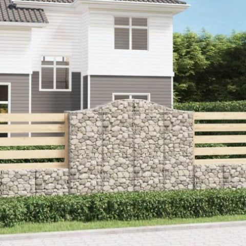 Arched Gabion Basket 200x50x160/180 cm Galvanised Iron 153398