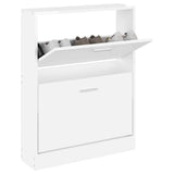 Shoe Cabinet High Gloss White 59x17x81 cm Engineered Wood 342538