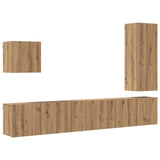 TV Wall Unit Wall-mounted 5 pcs Artisan Oak Engineered Wood 3402768
