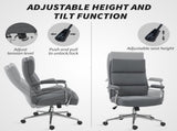 Executive Office Chair, Linen Fabric Computer Desk Chair with Double-Layer Back Cushion, Tilt T3398P377424