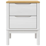 Bedside Cabinet "FLORO" White 45x39x57 cm Solid Wood Pine 374003