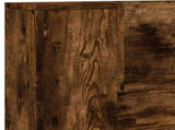 Headboard Cabinet with LED Smoked Oak 140 x 16.5 x 103.5 cm 8006564