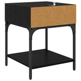 Bedside Table 2 pcs Black Oak 40 x 40 x 50 cm Engineered Wood 881817