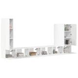TV Wall Cabinet Set Wall-mounted 6 pcs High Gloss White 3408956