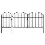 Garden Fence Gate with Arched Top 200 x 400 cm Steel 144368