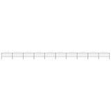 Garden Fence with Spear Top Steel 1781.5x75 cm Black 277712
