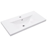 Bathroom Washbasin Frame with Built-in Basin White Iron 3101375