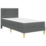 Bed Frame with Mattress Dark Grey 90 x 190 cm Fabric 3415251
