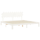 Bed Frame without Mattress White 200x200 cm Solid Wood Pine 3193747