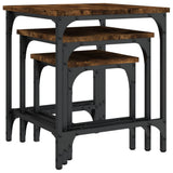Nesting Coffee Tables 3 pcs Smoked Oak Engineered Wood 838935