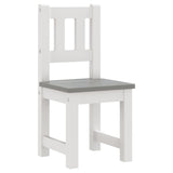 4 Piece Children Table and Chair Set White and Grey MDF 10411
