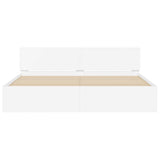 Bed Frame Wall-mounted White 137 x 190 cm Engineered Wood 3402863