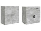 Cabinet Set 2 pcs Concrete Grey Engineered Wood 3416829
