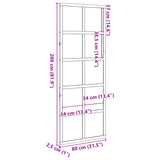 Barn Door Wax Brown 80x208 cm Solid Wood Pine 850646