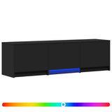 TV Cabinet with LED Black 140 x 34 x 40 cm Engineered Wood 3418706
