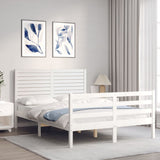 Bed Frame without Mattress White 140x190 cm Solid Wood 3195007