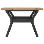 ZNTS Coffee Table Y-Frame 50x50x35 cm Solid Wood Pine and Steel 3282703