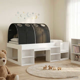 Bed with Tunnel 4 pcs White and Black Engineered Wood 3423586