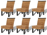 Dining Chairs 6 pcs Abaca and Solid Mango Wood 274199