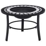 Mosaic Fire Pit Black and White 68cm Ceramic 46721