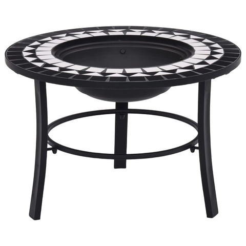Mosaic Fire Pit Black and White 68cm Ceramic 46721