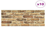Wall Panels 10 pcs Dark Sand 100 x 50 cm EPS Foam 332926