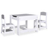 Children's Table with 2 Chairs White MDF 80283