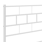 Metal Bed Frame without Mattress with Footboard White 193x203cm 355732