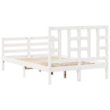 Bed Frame without Mattress White 120x200 cm Solid Wood 3193917