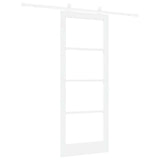 Sliding Door ORKDAL White 83 x 211 cm Solid Pine Wood and Glass 3332084