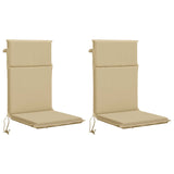 High Back Chair Cushion GEMERT 2 pcs 100% Polyester Beige 945726