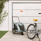 Pet Bike Trailer Grey Oxford Fabric and Iron 93986