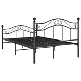 Bed Frame Black Powder-coated metal 120x200 cm Bed Frame 324994