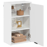 Bathroom Cabinet with Door High Gloss White 39 x 23.5 x 65 cm 883388