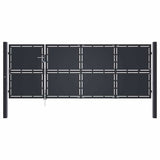 Garden Gate Steel 350x125 cm Anthracite 144537