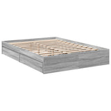 Bed Frame with Drawers without Mattress Grey Sonoma 135x190 cm Double 3280697