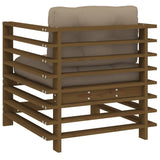 Garden Chairs with Cushions 2 pcs Honey Brown Solid Wood Pine 825677