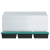 Chicken Nesting Box 3 Compartments Wall-Mounted Galvanised Steel 4104900