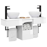 Bathroom Furniture Set 3 pcs High Gloss White Engineered Wood 3405581