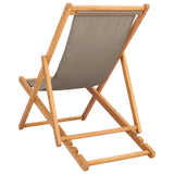Beach Chair Taupe Solid Teak Wood 42032662