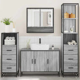 4 Piece Bathroom Furniture Set Grey Sonoma Engineered Wood 3301283