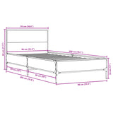 Bed Frame without Mattress Grey Sonoma 90x200 cm 845520