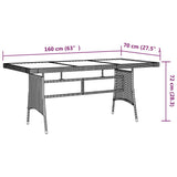 Outdoor Dining Set Black PE Rattan, Steel, Solid Acacia Wood Large 3120107